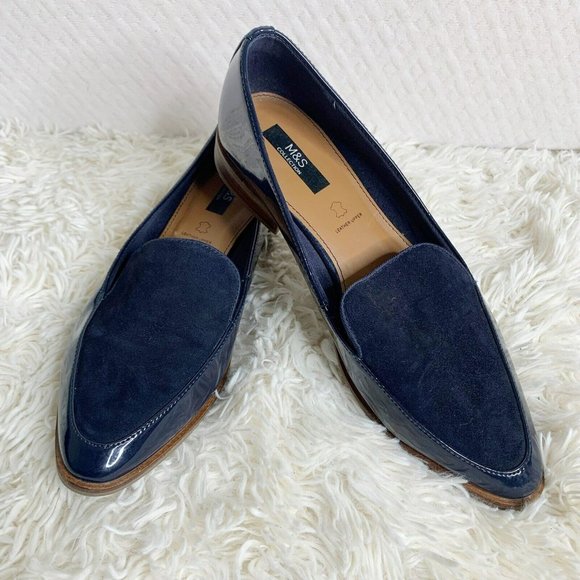 Marks and Spencer Shoes M S Collection Insolia Flex Mens Shoes Navy Slip On Loafers Uk Sz 7